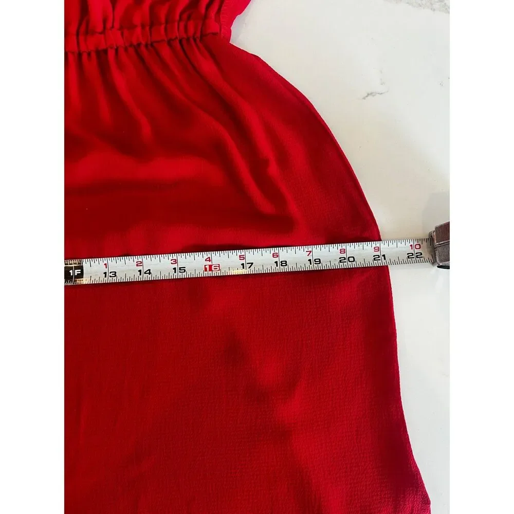 Women's Red Split Side Adjustable Strap Midi Dress Size M New With Tags - Picture 10 of 13